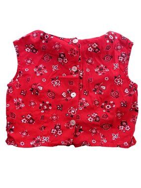 True Vintage Girls 4T 5T 1950's Top Sleeveless Ruffle Bandana Hanky Print 1of1